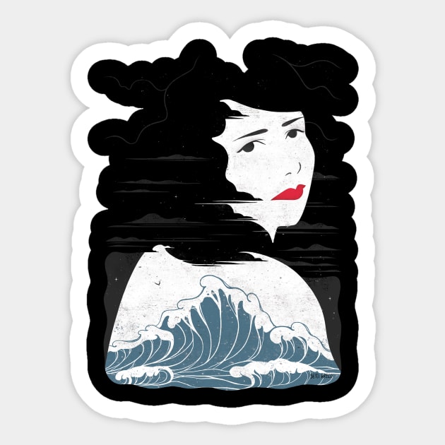 Lady Waves Sticker by BettiG